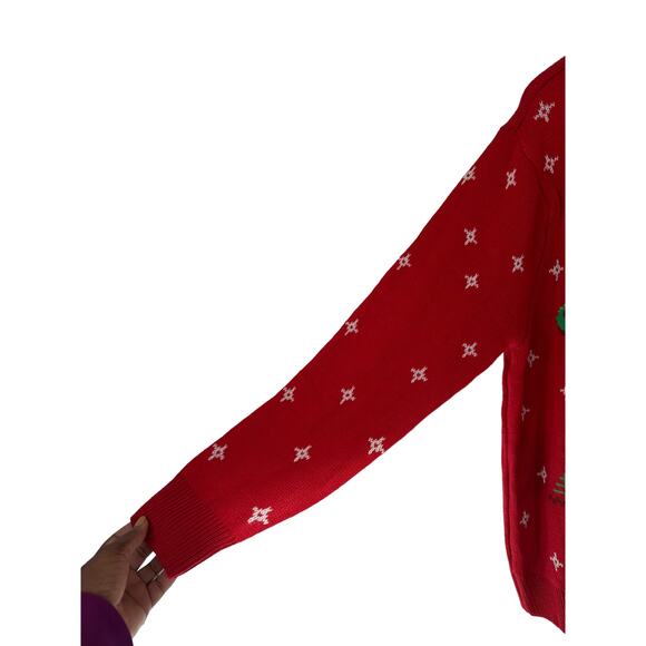 Men's Let's Get Blitzen Festive Ugly Christmas Holiday Party Sweater Size Large - Picture 5 of 9